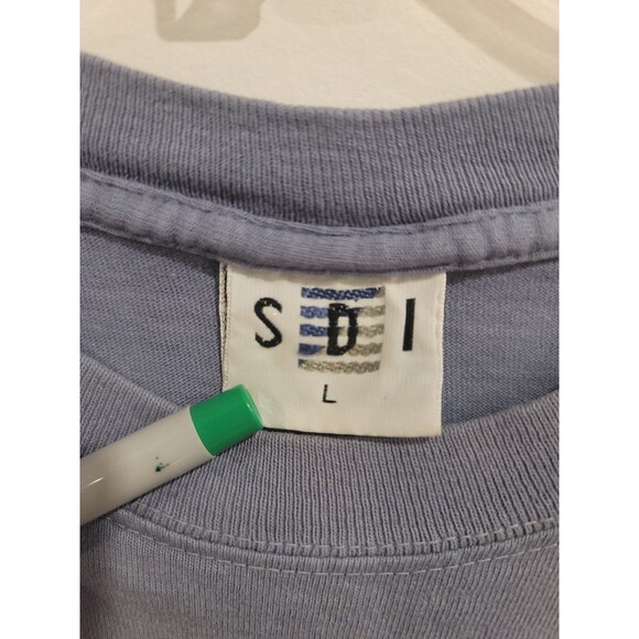 Vintage 90s Mens Large Faded Hawaiian Tribe T-Shirt Blue USA - Picture 8 of 11